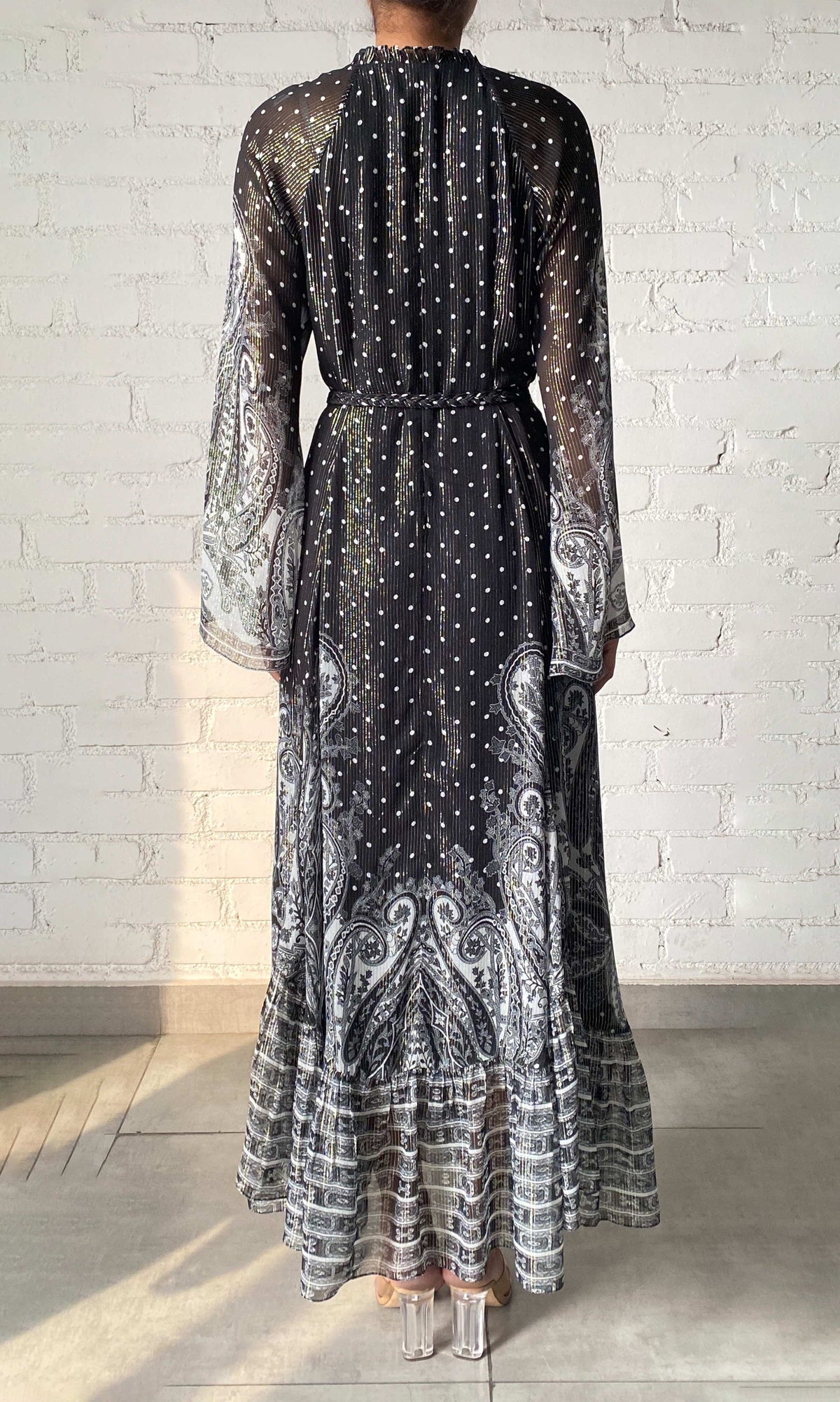 Womens | Viri Cotton Long Dress | Black/White