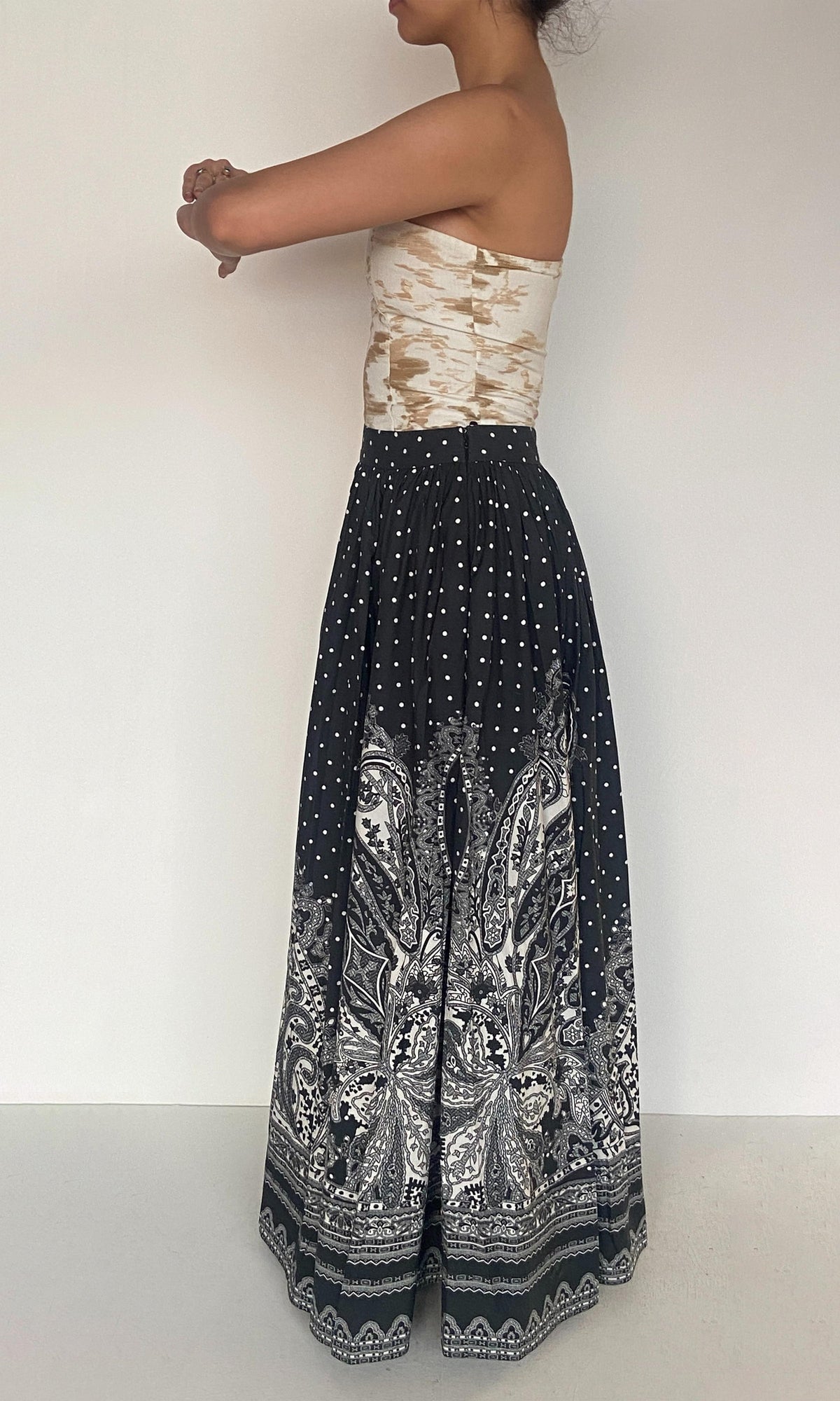 Womens | Viri Cotton Long Skirt | Black