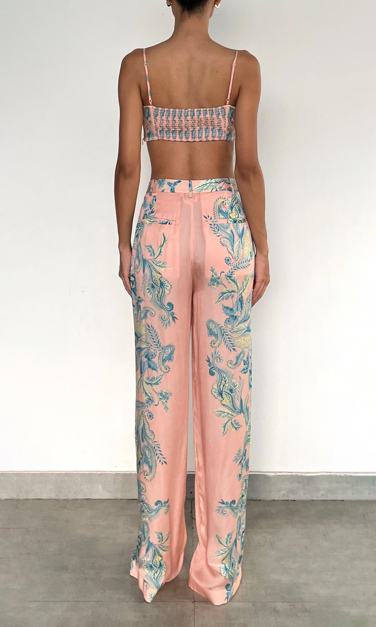 Womens | Wani Viscose Satin Bandeau | Pink Blue Multi