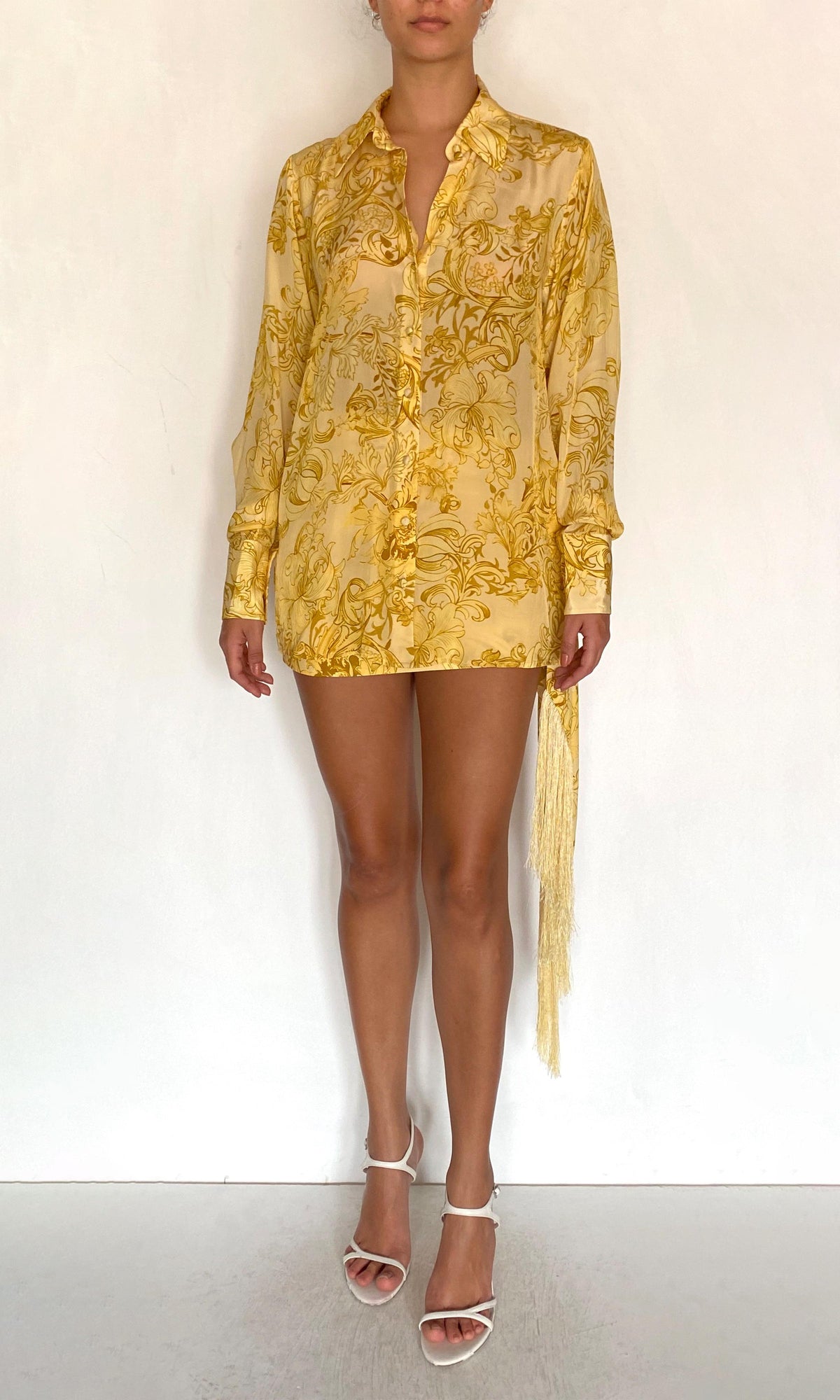 Womens | Zar Viscose Natural Crepe Over Sized Shirt | Yellow