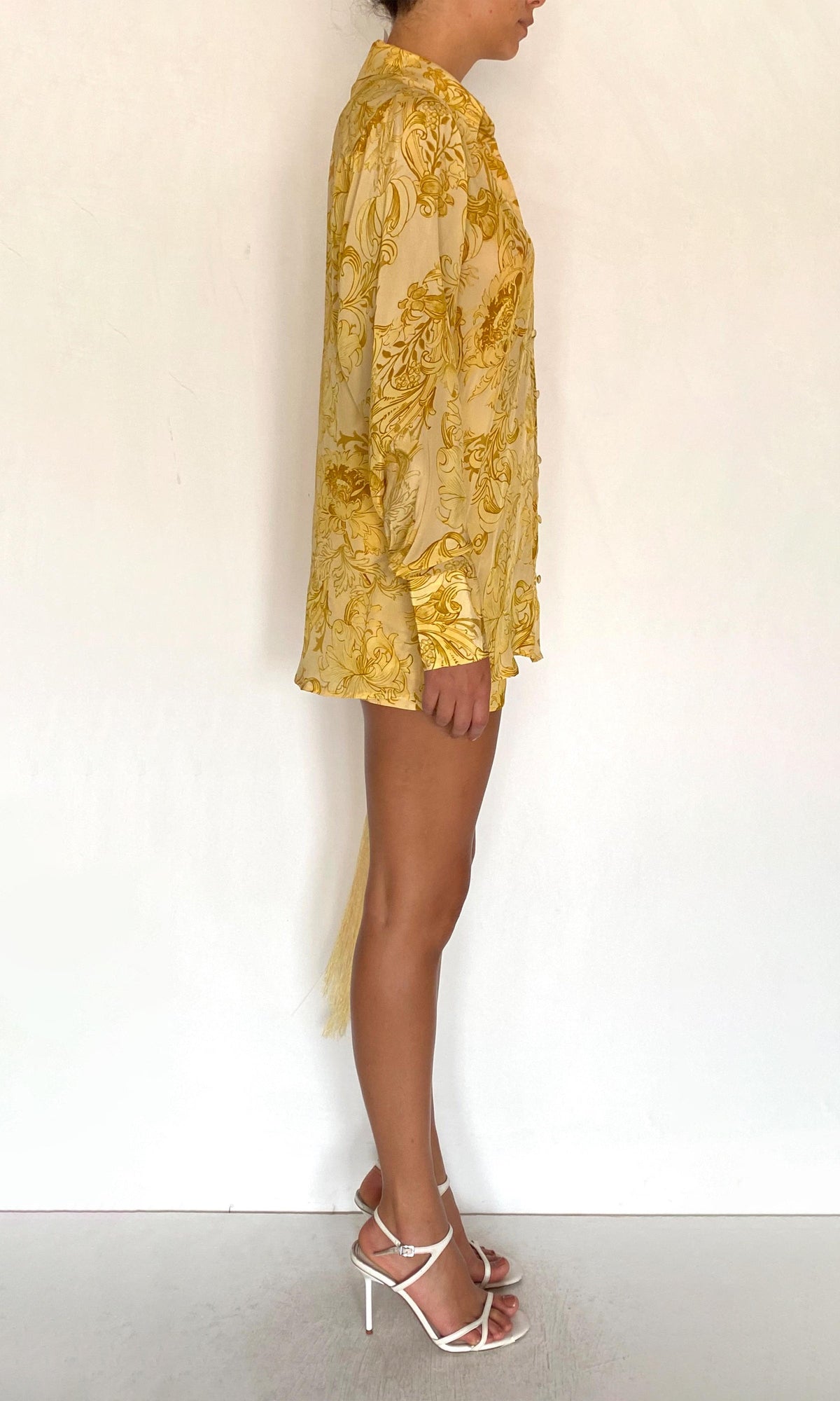 Womens | Zar Viscose Natural Crepe Over Sized Shirt | Yellow