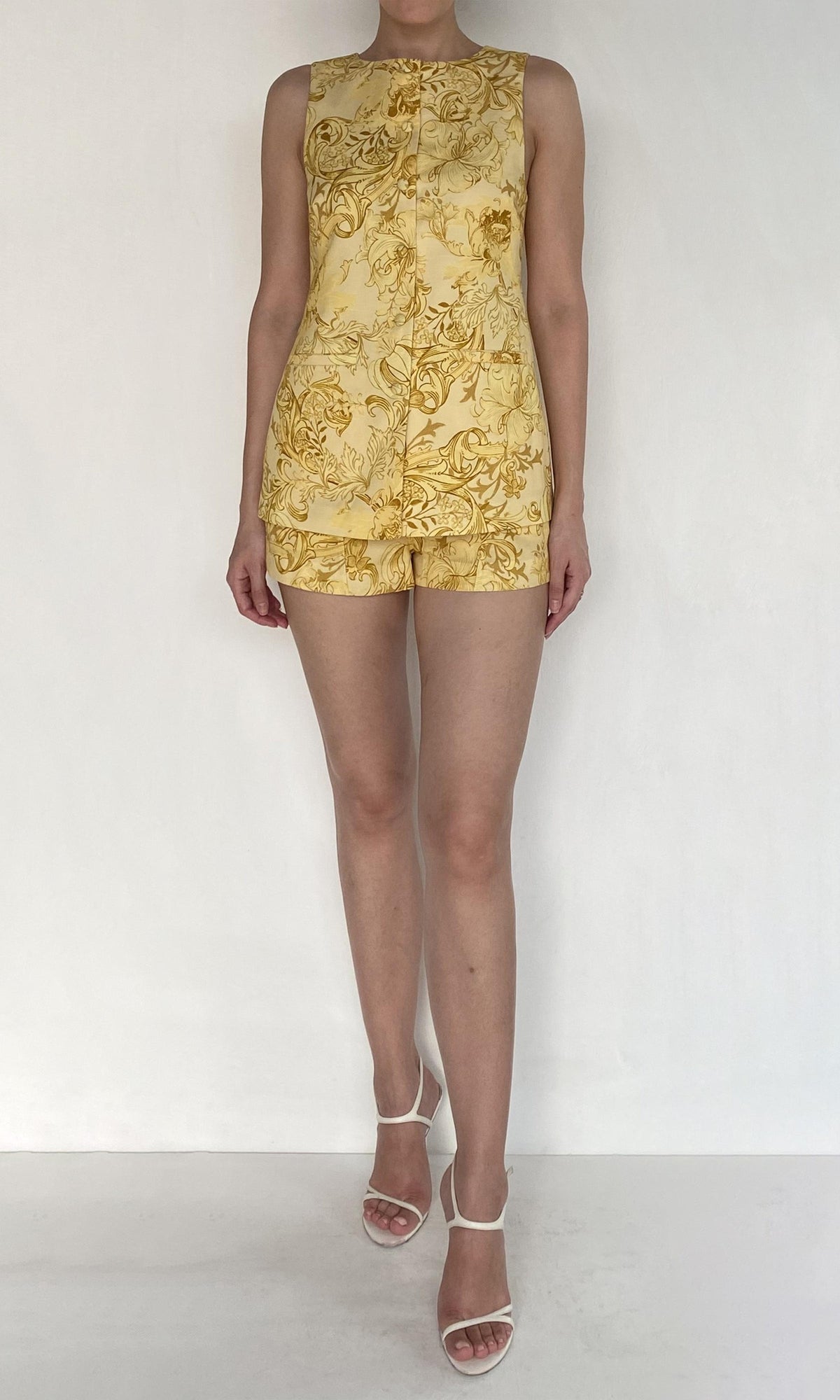 Womens | Zar Linen Cotton Front Open Waist Coat | Yellow
