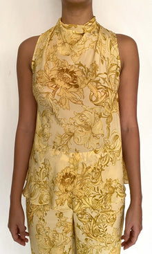 Womens | Zar Viscose Natural Crepe Cowl Neck With Back Tie Top | Yellow