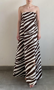 Womens | Zuba Linen Cotton Long Dress | Black White