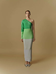 Leaves Maxi Dress | Pistachio Cream