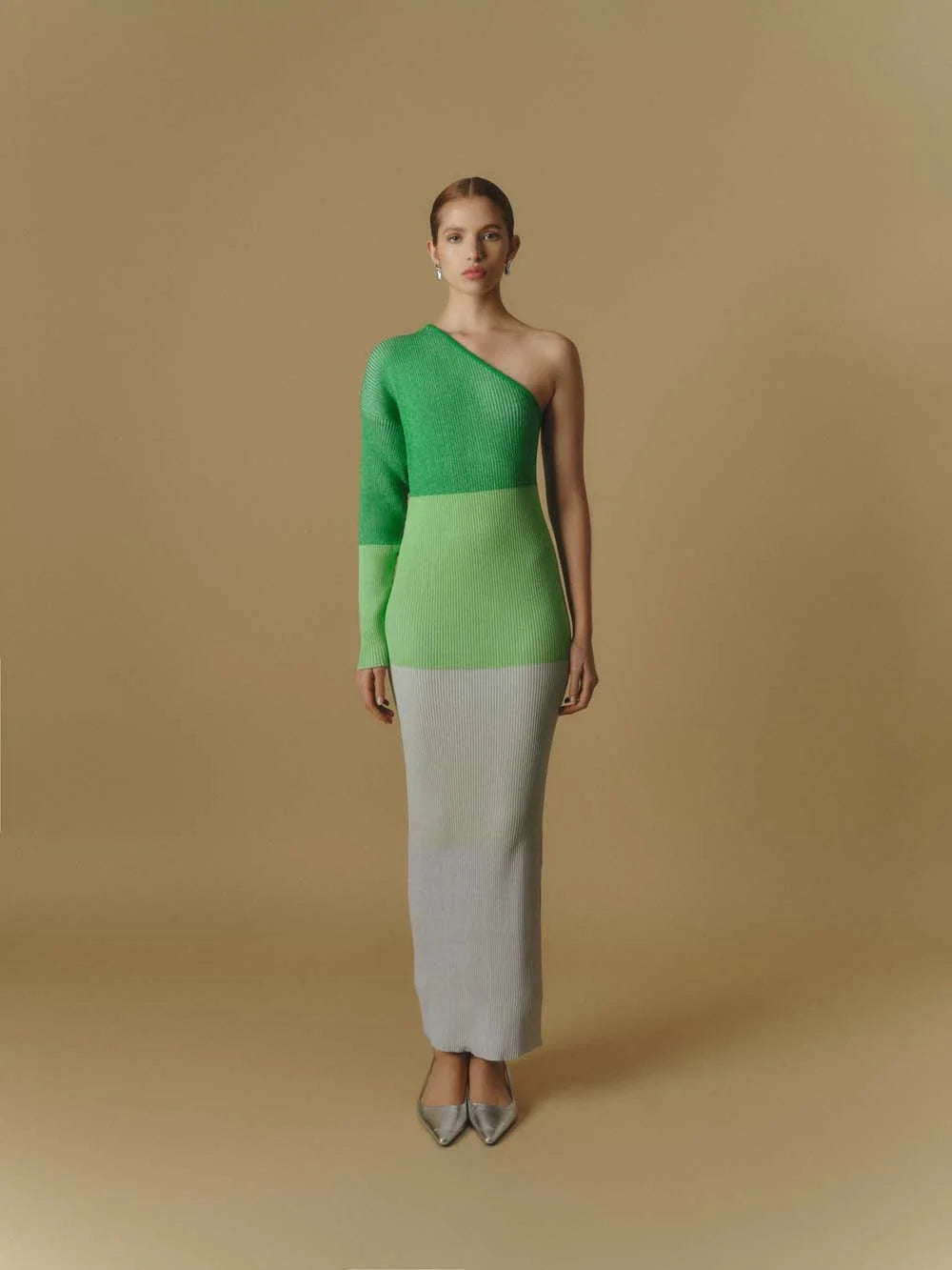 Leaves Maxi Dress | Pistachio Cream
