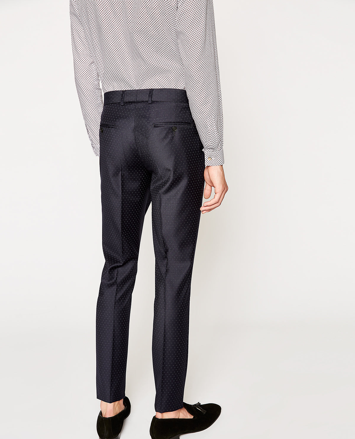 Micro-Motifs Suit Trousers | Men | Navy Blue