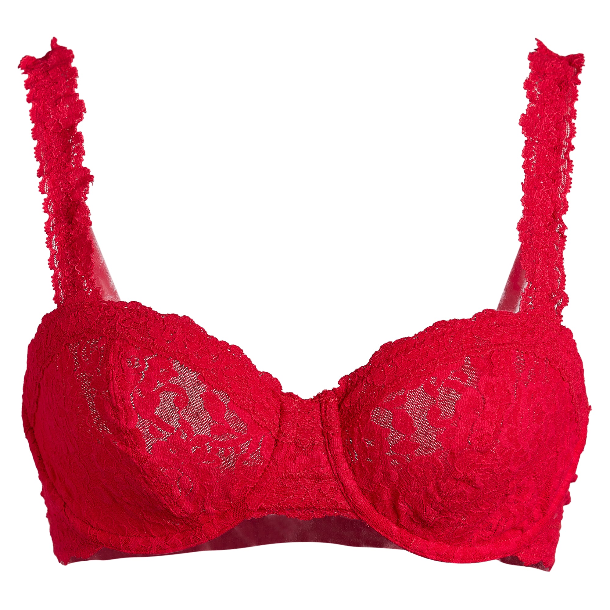 Signature Lace Balconette Bra | Red