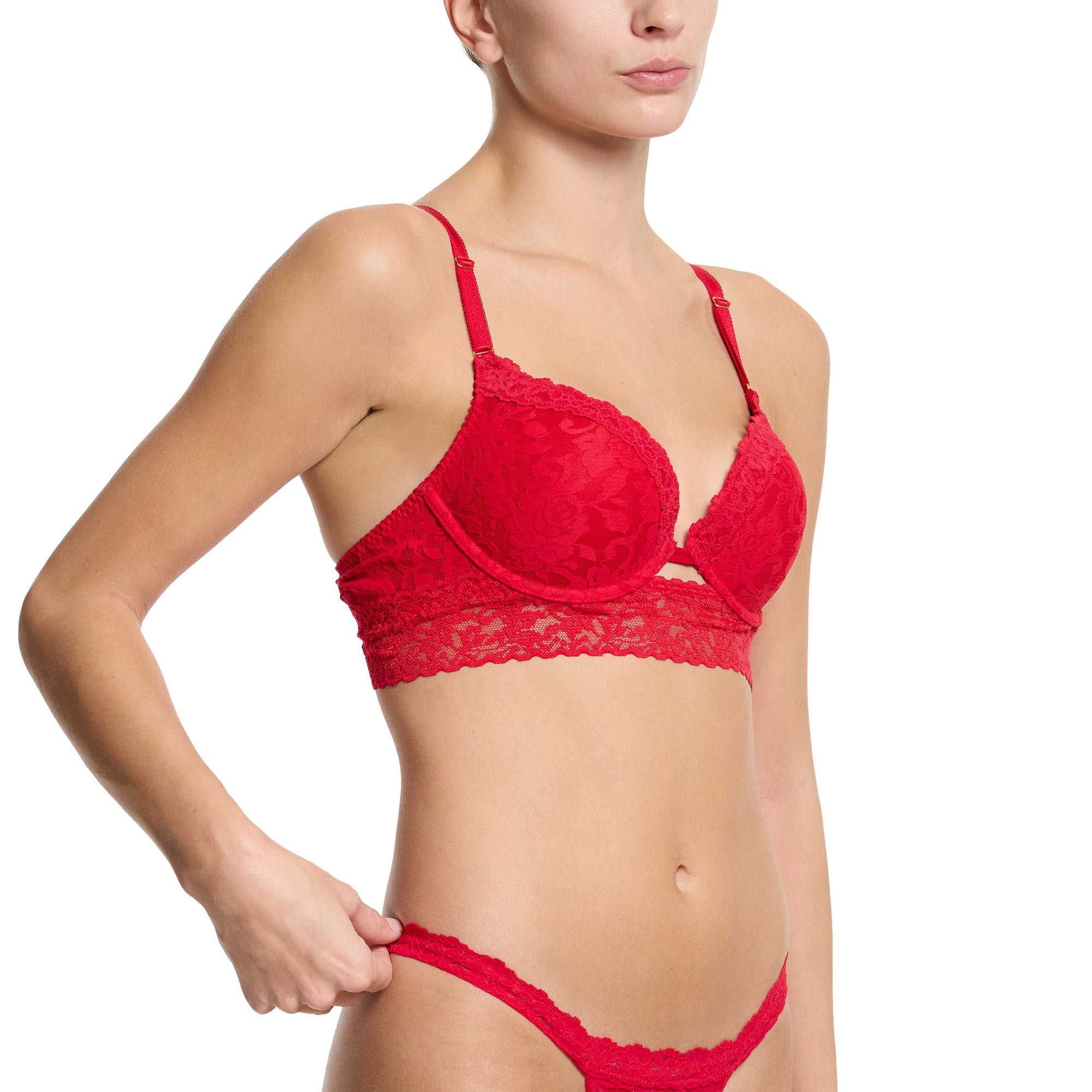 Sig Lace Plunge Push-Up | Red