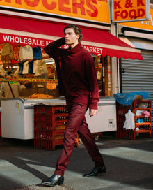 Wool Suit Trousers | Men | Burgundy