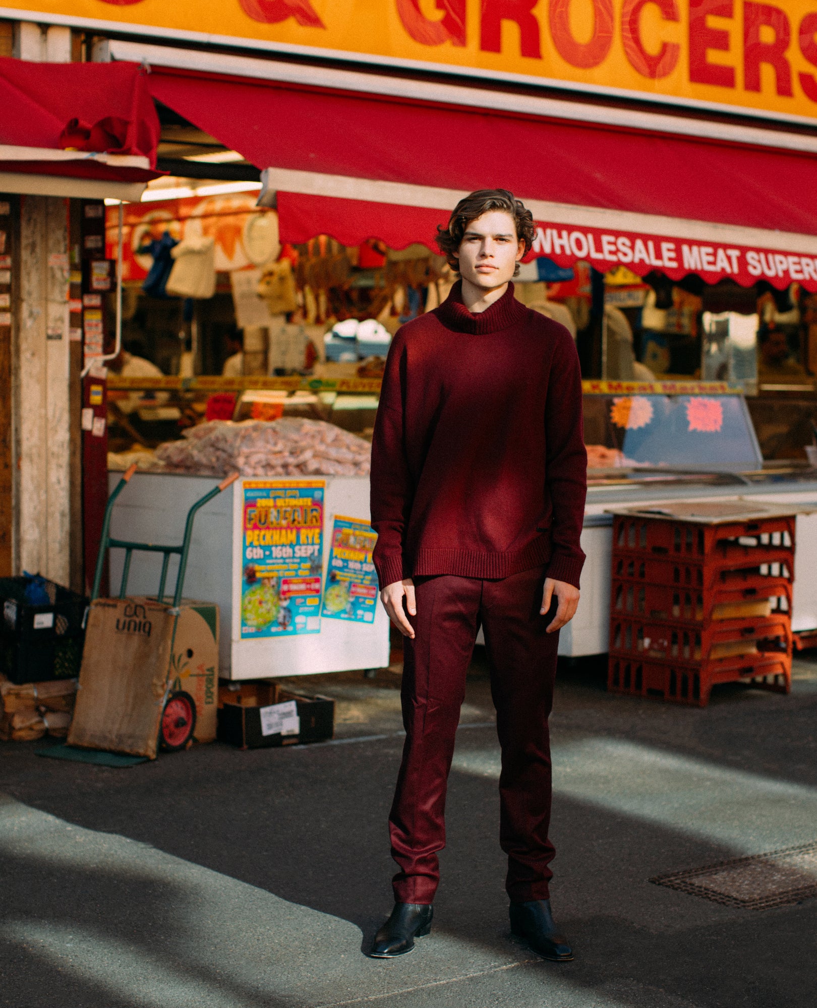 Wool Suit Trousers | Men | Burgundy