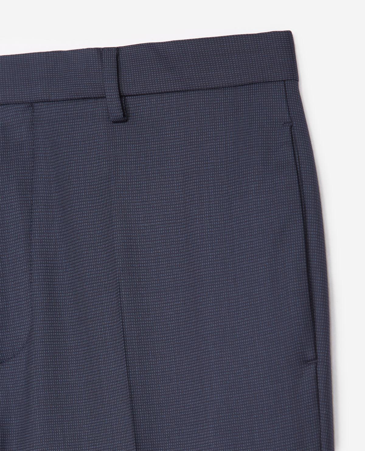 Textured Slim And Blue Wool Pants | Men | Navy x Black