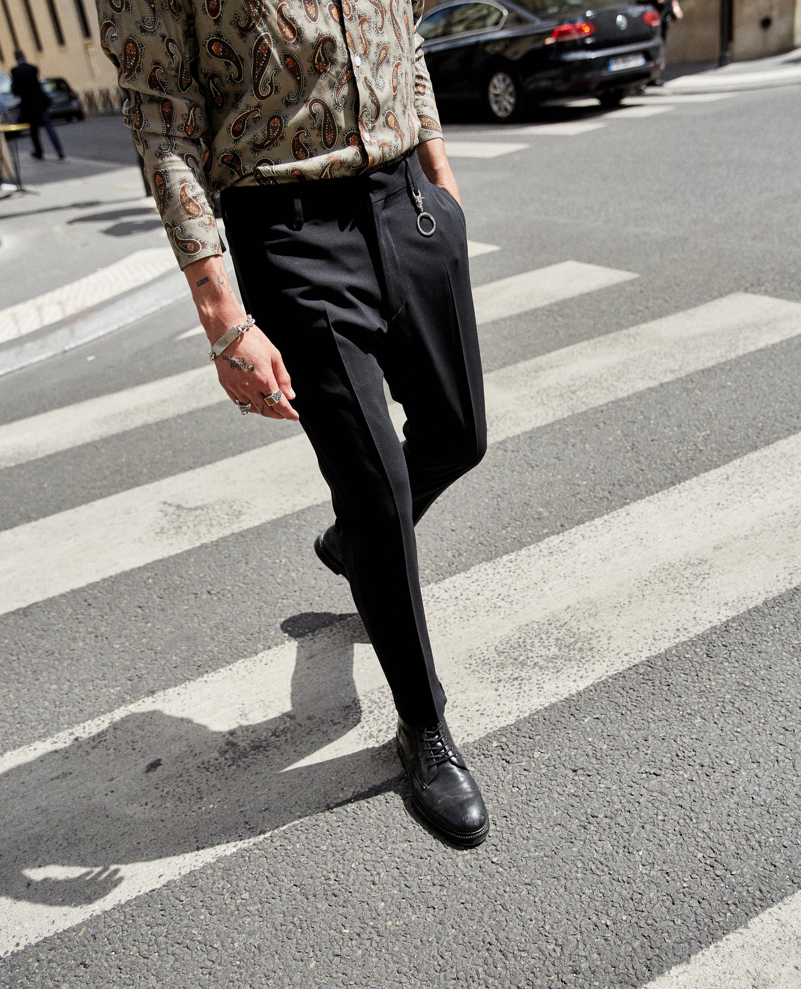 Wool Pants With Zipped Hem | Men | Black