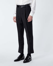 Suit Pants With Gray Stripes | Men | Black x Anthracite