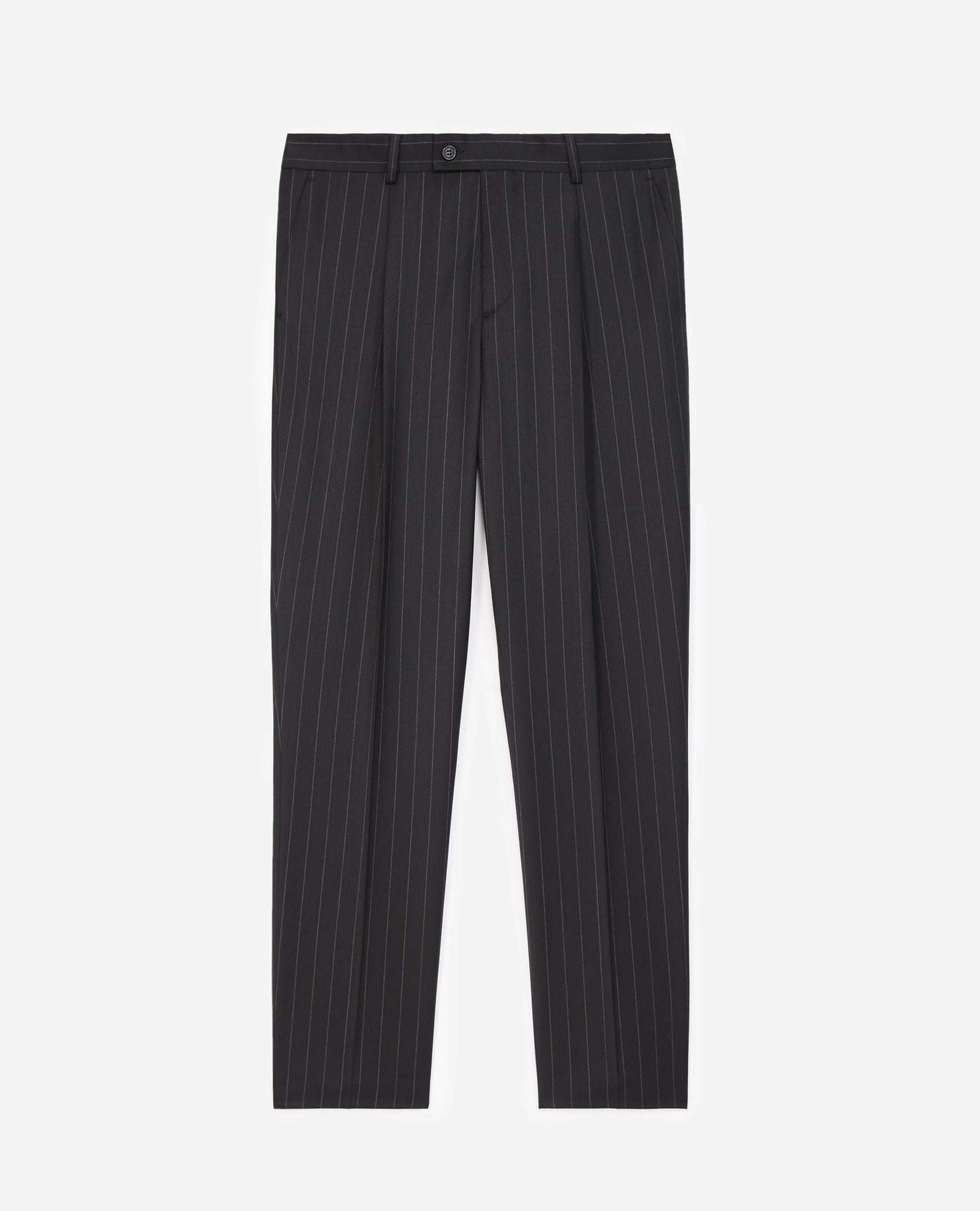 Suit Pants With Gray Stripes | Men | Black x Anthracite