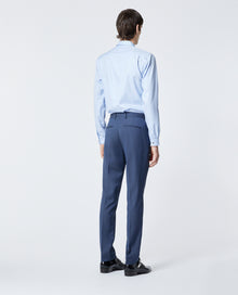 Textured Wool Suit Pants | Men | Blue