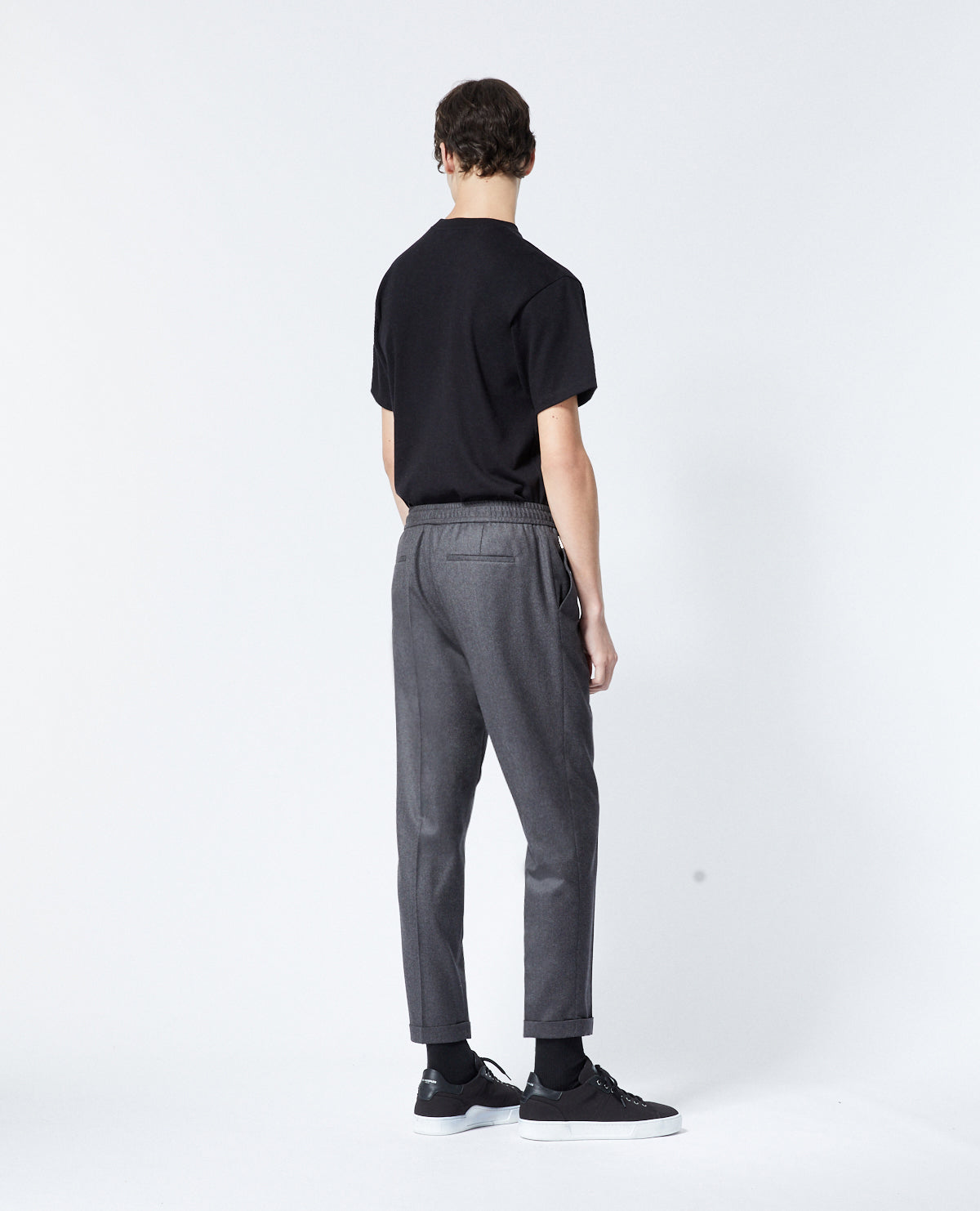 Gray Wool Pants With Elastic Band | Men | Dark Grey