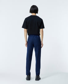 Blue Wool Pants With Elastic Band | Men | Navy