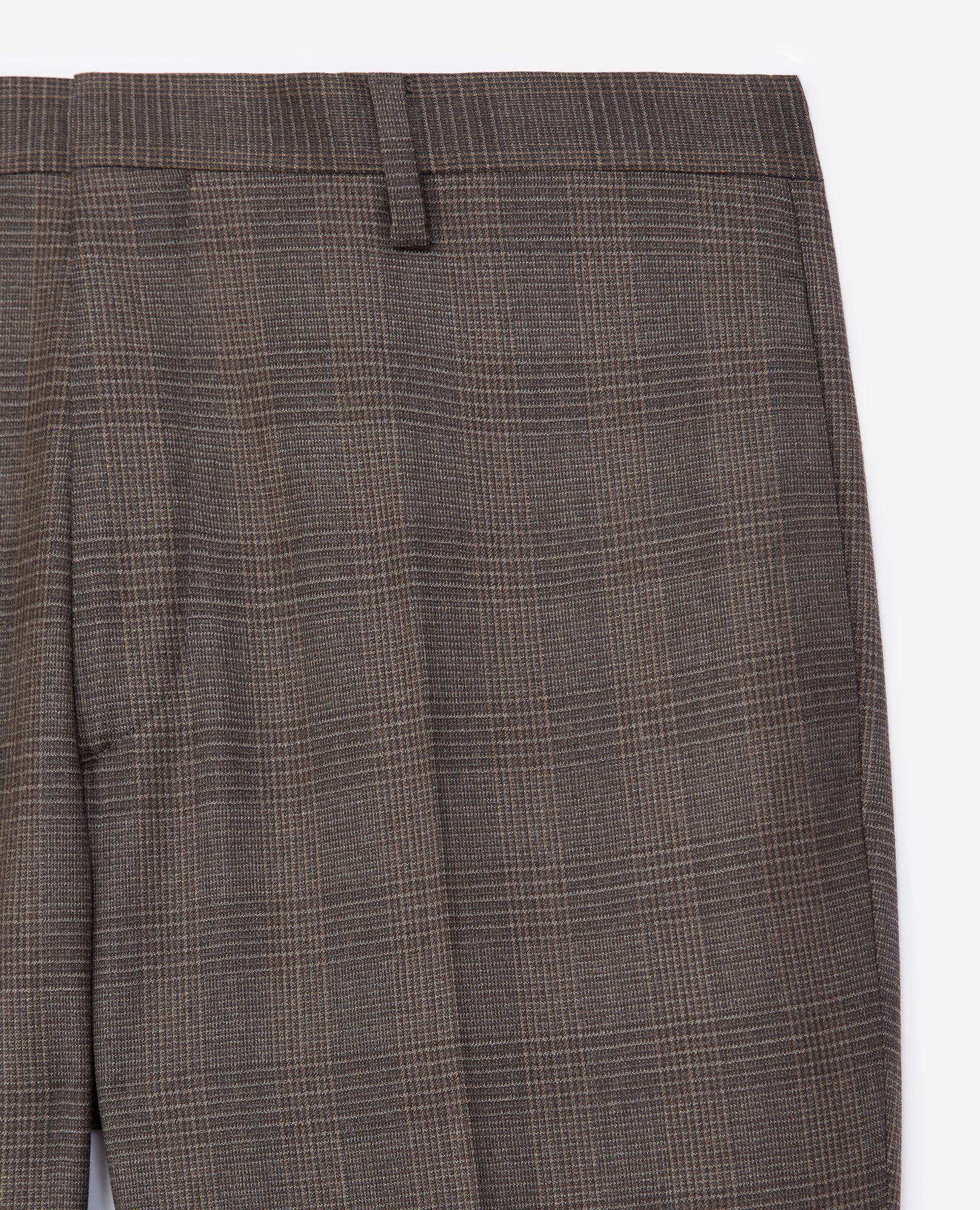 Gray Wool Check Suit Pants | Men | Dark Grey