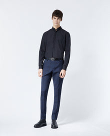 Blue Suit Pants In Wool With Check Motif | Men | Navy