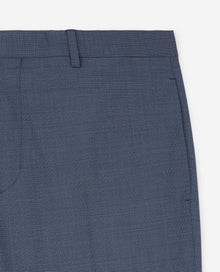 Wool Suit Pants With Motif | Men | Blue Sky