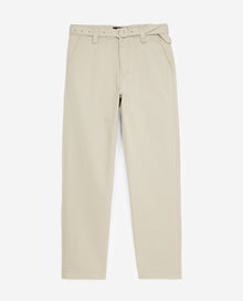 Cotton Pants With Integrated Belt | Men | Beige