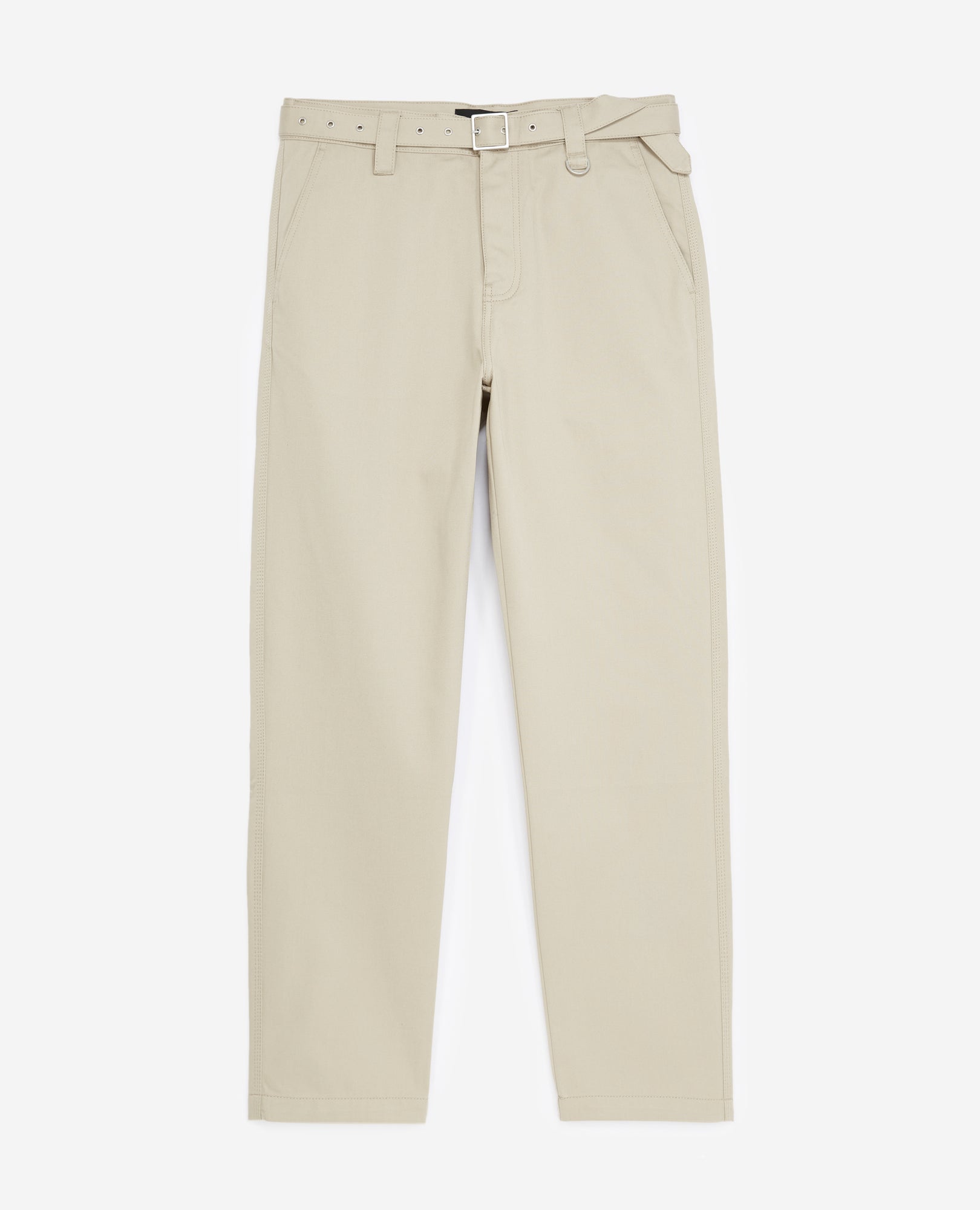 Cotton Pants With Integrated Belt | Men | Beige