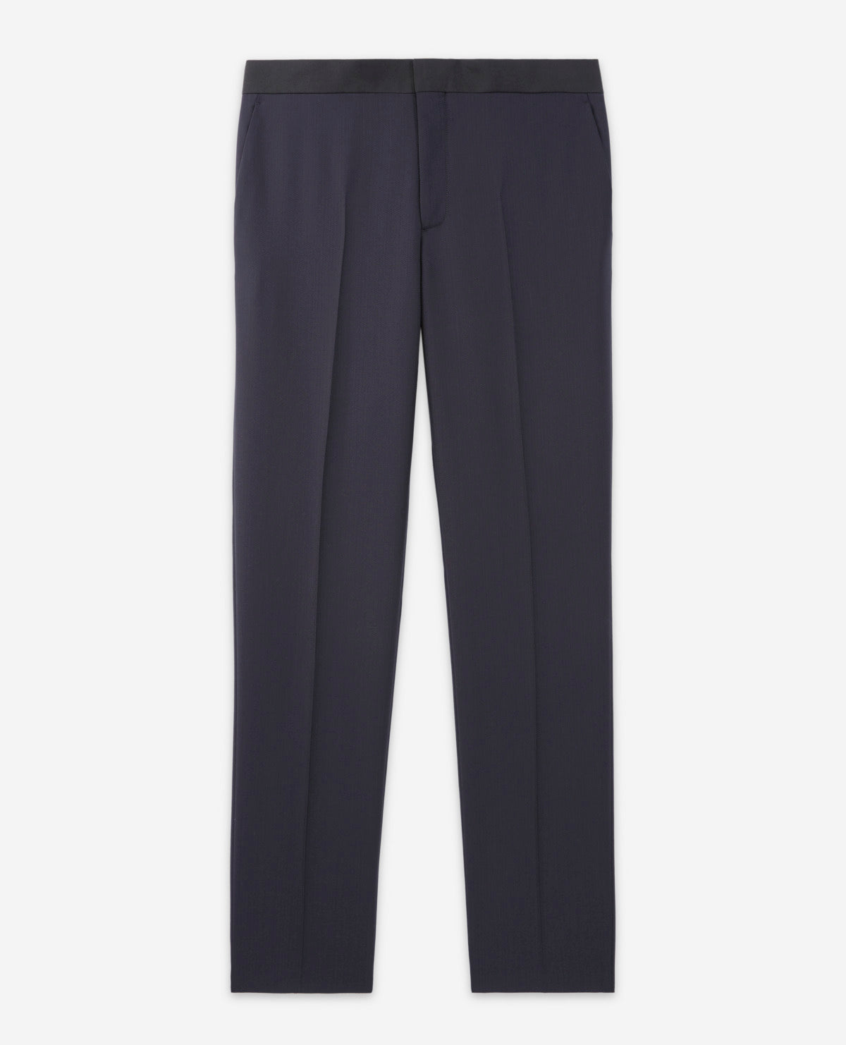 Midnight Blue Wool Suit Pants With Creases | Men | Navy