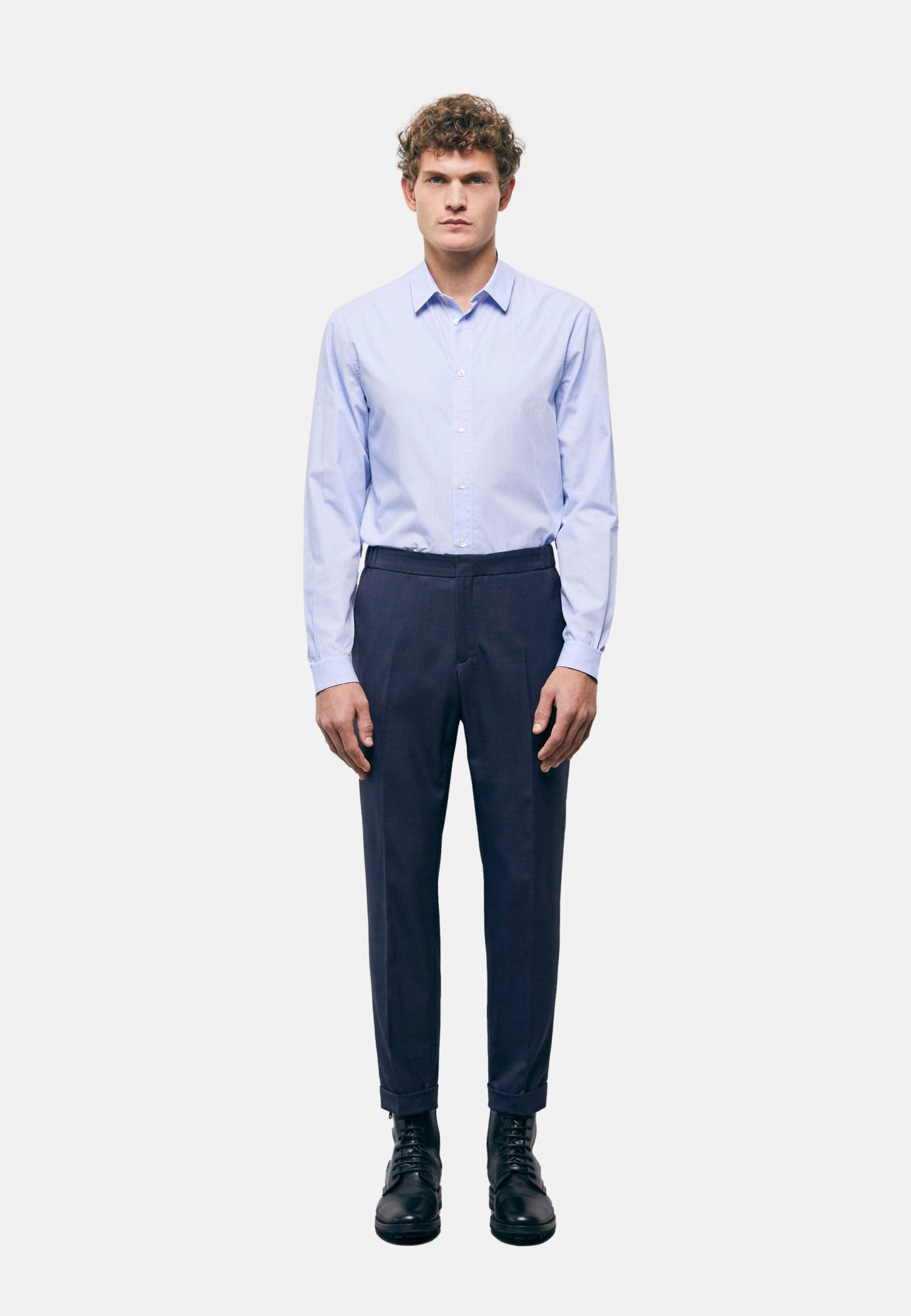 Wool Suit Pants | Men | Navy Blue