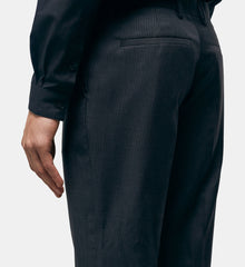 Striped Wool Suit Pants | Men | Black Grey