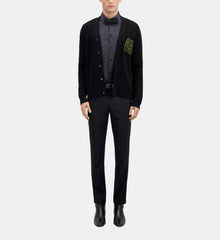 Prince Of Wales Blue Wool Suit Trousers | Men | Dark Navy