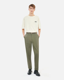 Khaki Cotton Trousers | Men | Olive Night