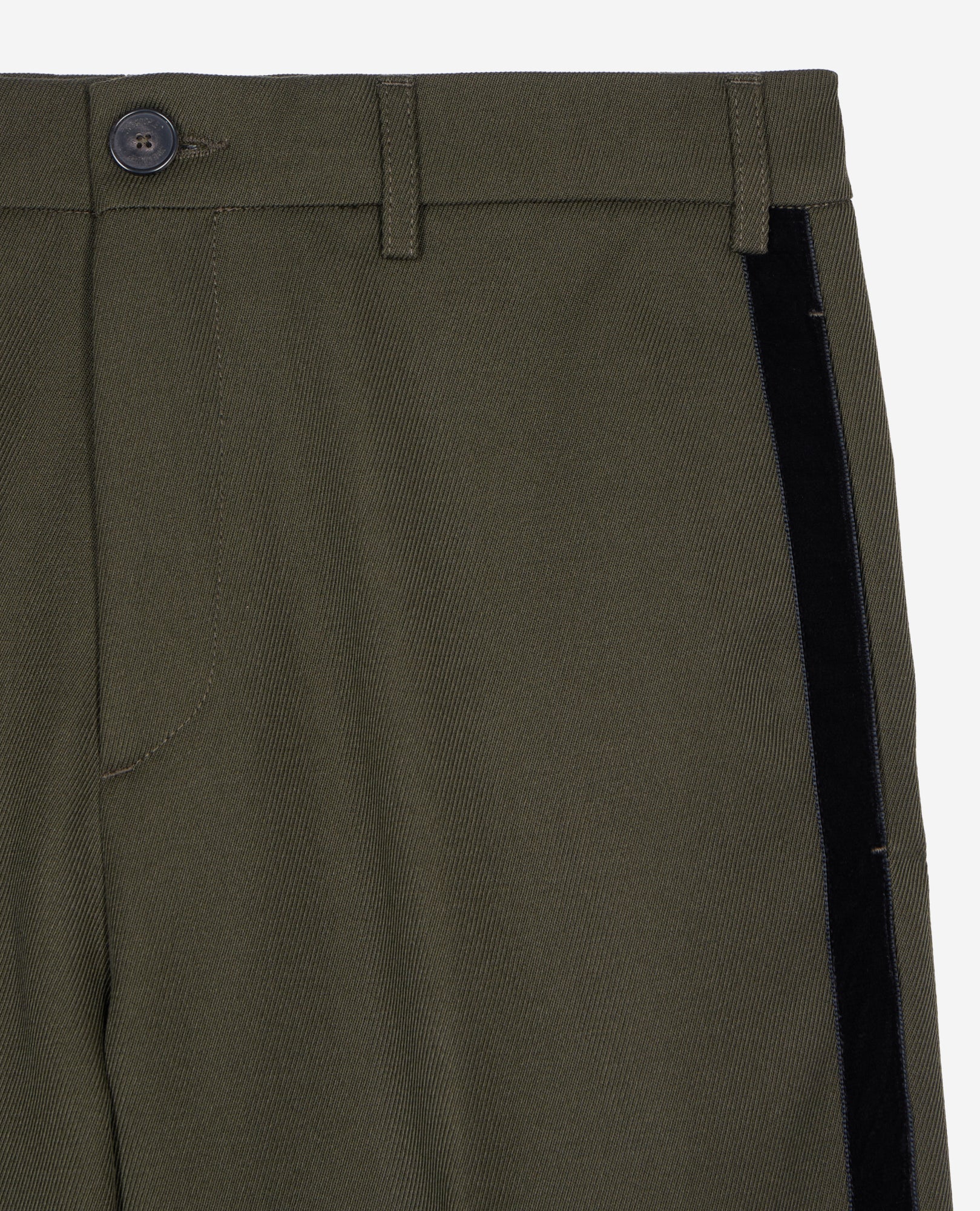 Wool Blend Wide-Leg Trousers | Men | Khaki