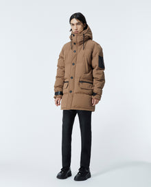 Quilted Camel-Colored Cotton Parka | Men | Tabacco