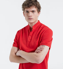 Classic Polo With Officer Collar | Men | Red