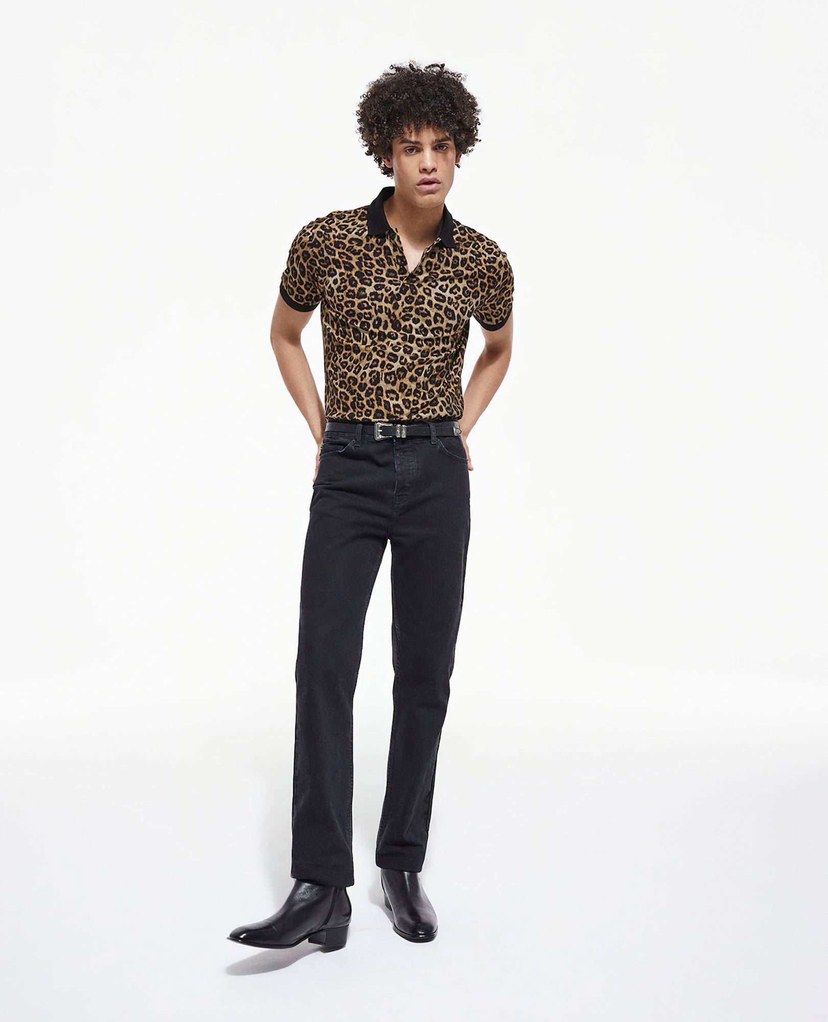 Print Polo | Men | Leopard