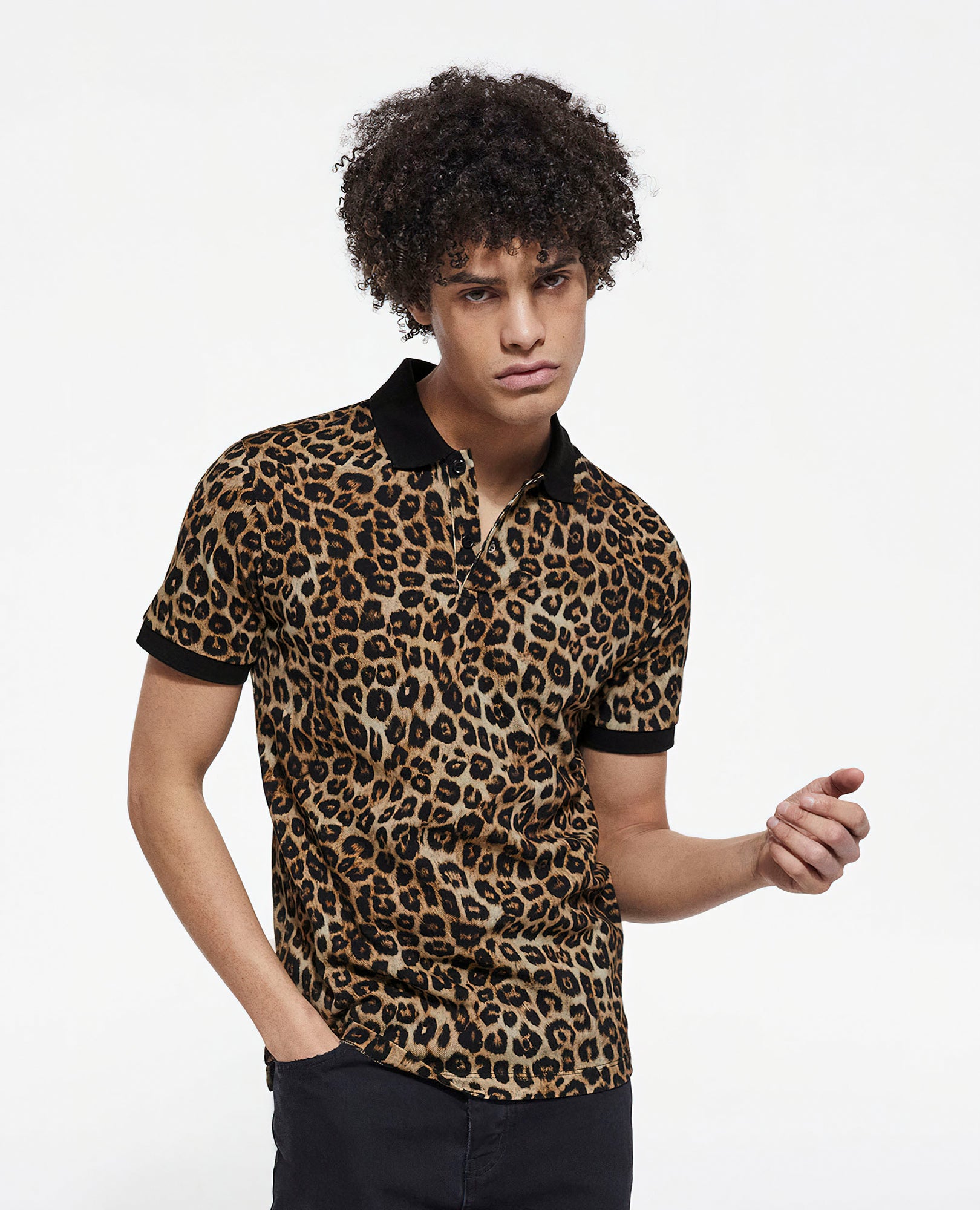 Print Polo | Men | Leopard