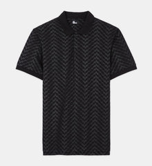 Printed Polo Shirt | Men | Black