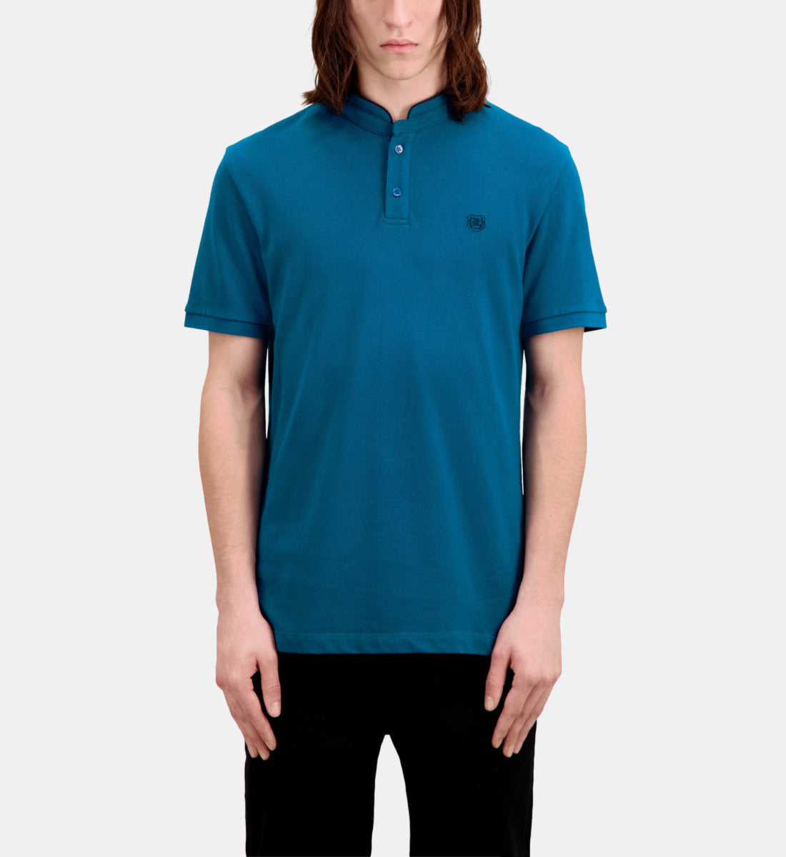 Cotton Polo T-Shirt | Men | Medium Blue