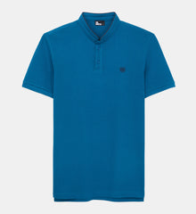 Cotton Polo T-Shirt | Men | Medium Blue