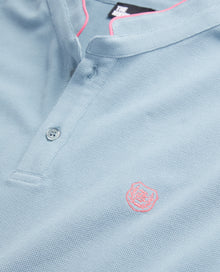 Light Cotton Polo T-Shirt | Men | Blue Grey