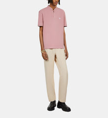 Pique Cotton Polo T-Shirt | Men | Pink Wood