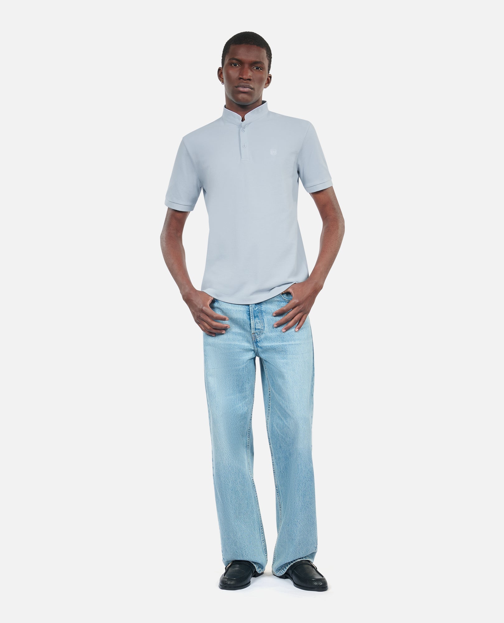 Cotton Pique Polo T-Shirt | Men | Light Blue