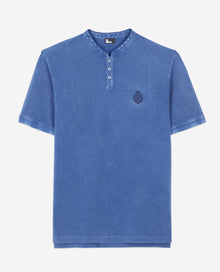 Piqué Cotton Polo T-Shirt | Men | Blue Brut