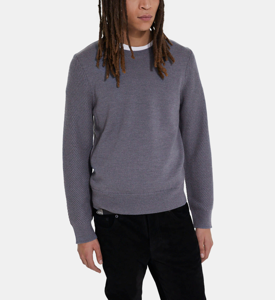 Gray Wool Sweater | Men | Middle Grey