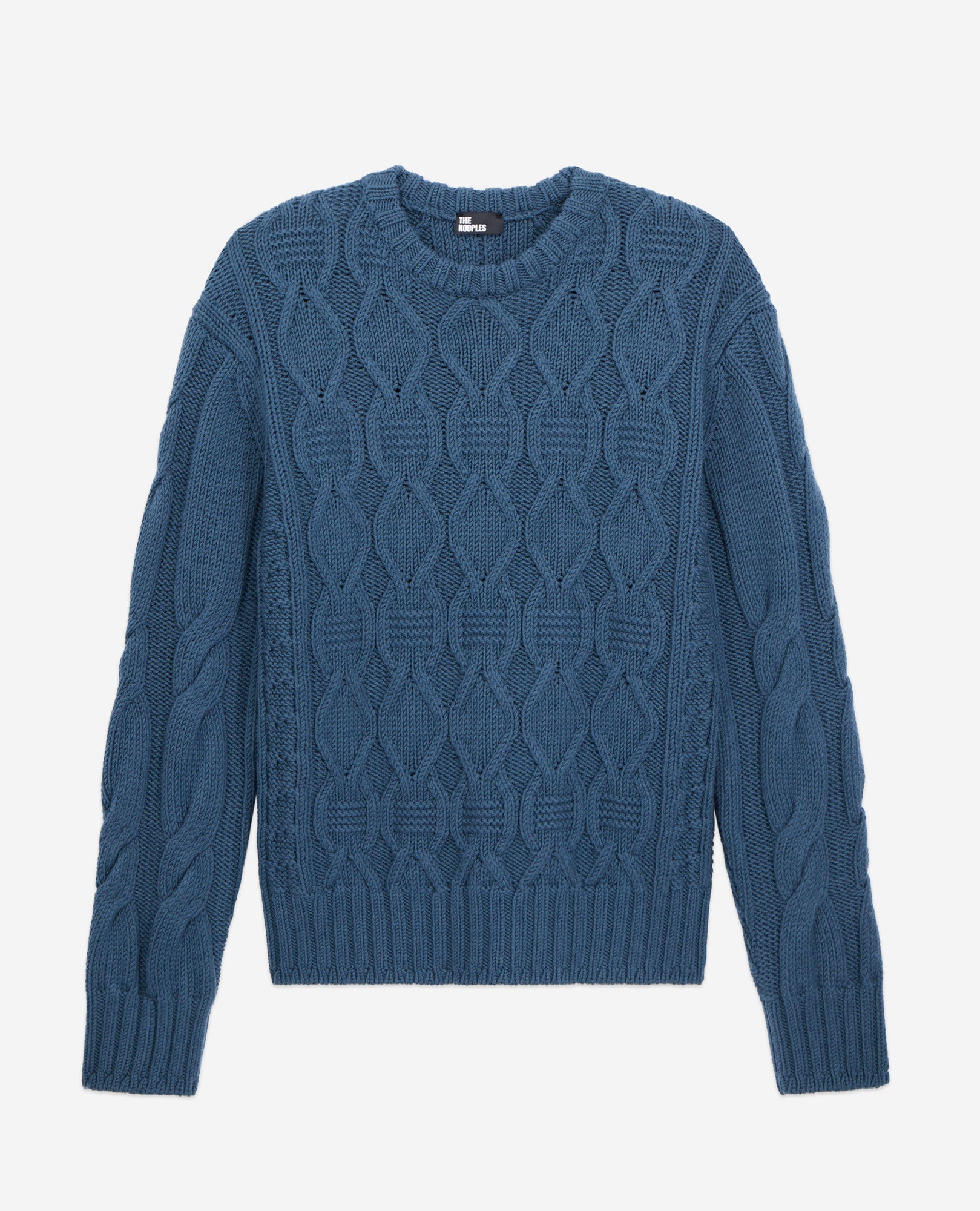 Cable Wool Sweater | Men | Blue Petrol