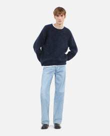 Mohair And Wool Sweater | Men | Navy Blue