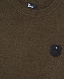 Khaki Wool Sweater | Men | Olive Night