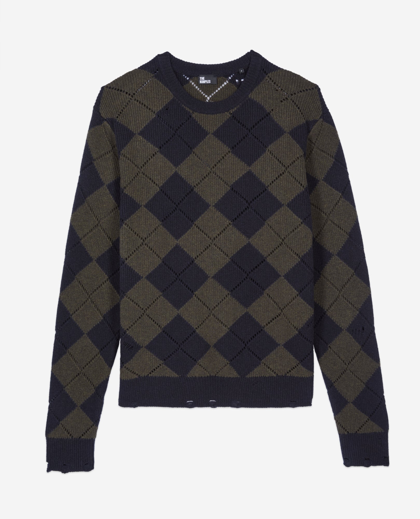 Black And Khaki Diamond Sweater | Men | Green Navy