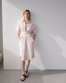 Another Tomorrow Pleat Back Shirt Dress in Quartz – Viscose Women's Dress